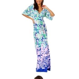 Lilly Pulitzer Parigi Maxi Dress Beak Calm and Carry On Size Large